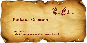 Moduna Csombor névjegykártya